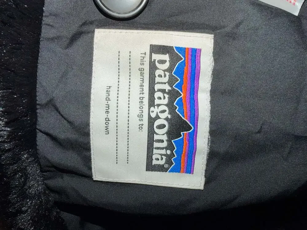 Patagonia‎ Girl's Black Pelage Faux Fur Fleece Button Up Jacket Size M 10